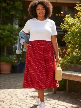 EMERY ROSE  plus size Heart-Print Women’s Skirt size 4xl